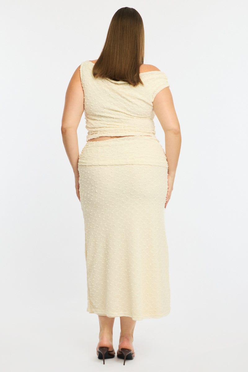 White Maxi Skirt Textured for YouandAll Fashion