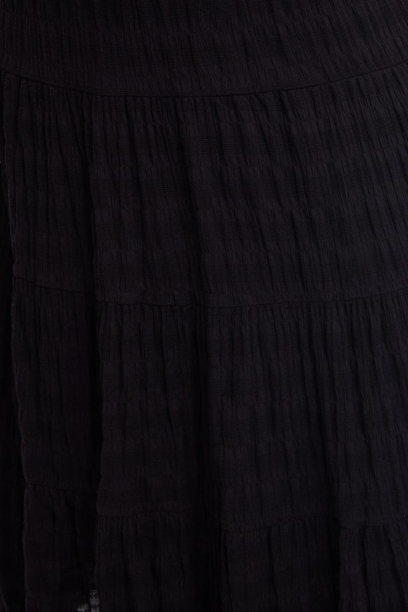 Black Maxi Skirt Textured for YouandAll Fashion