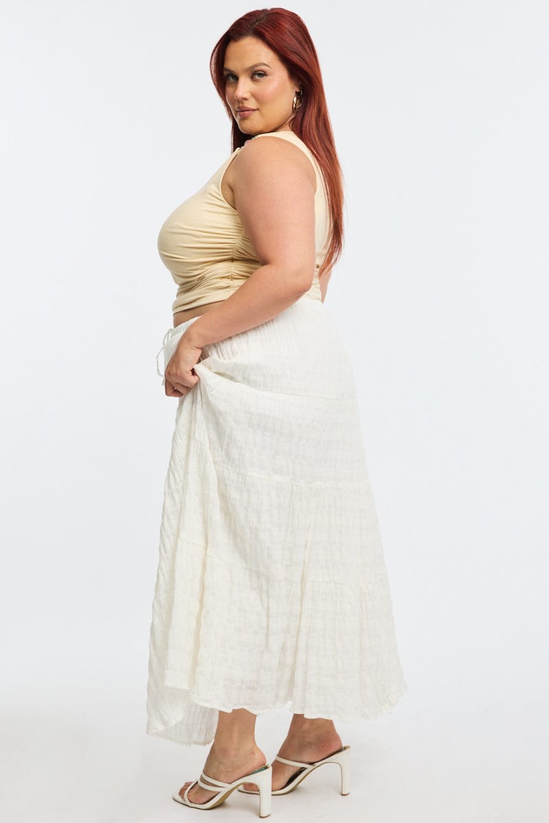 White Maxi Skirt Textured for YouandAll Fashion