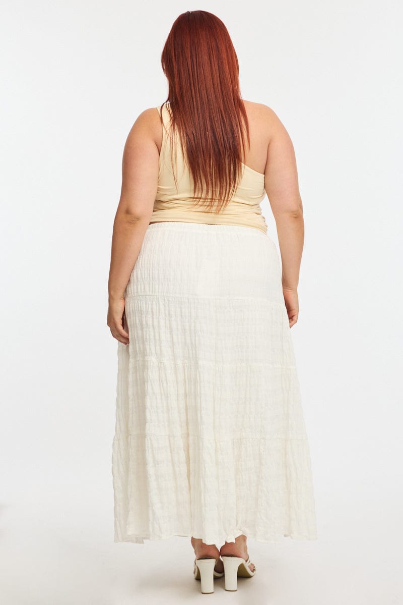 White Maxi Skirt Textured for YouandAll Fashion
