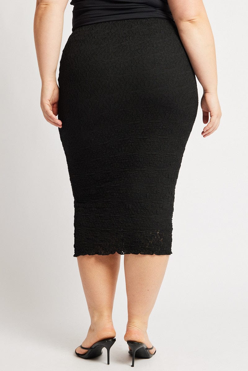 Black Bubble Lace Texture Skirt for YouandAll Fashion