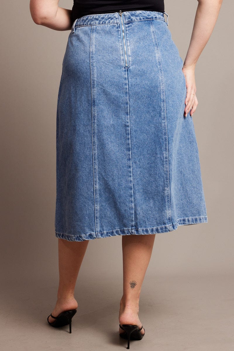 Denim Denim Midaxi Panel Skirt for YouandAll Fashion