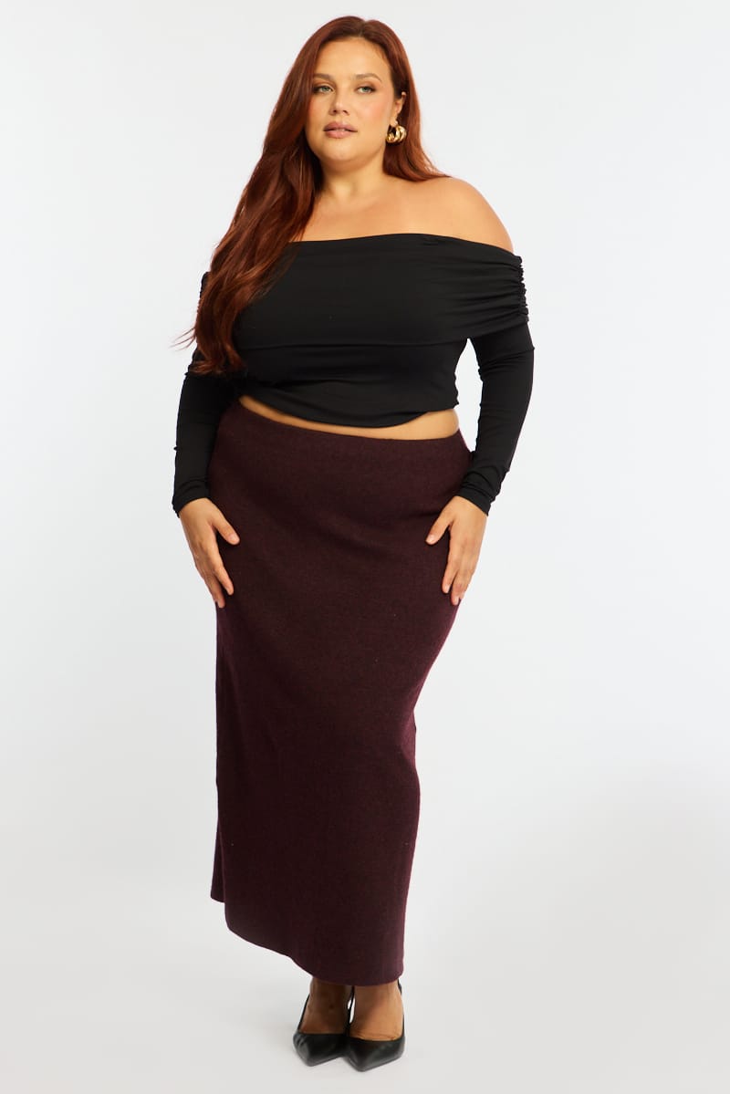 Red Soft Touch Maxi Skirt for YouandAll Fashion