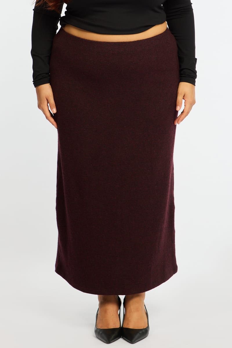 Red Soft Touch Maxi Skirt for YouandAll Fashion