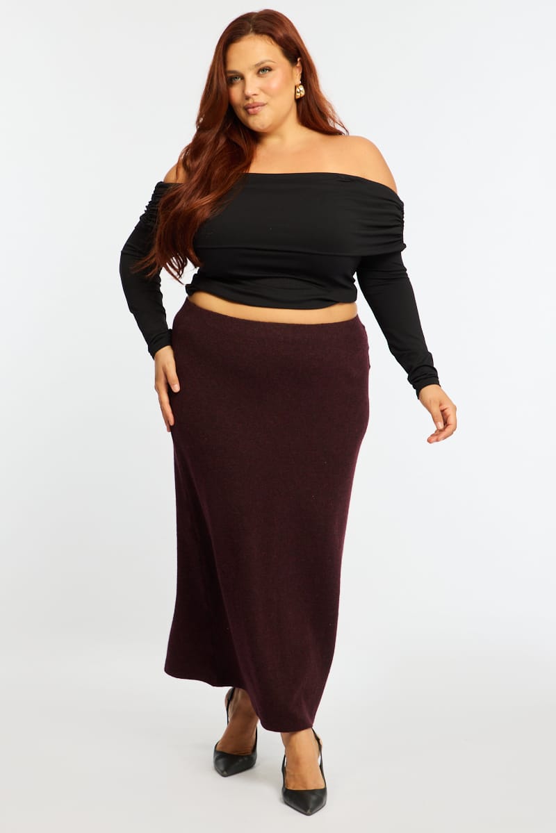 Red Soft Touch Maxi Skirt for YouandAll Fashion
