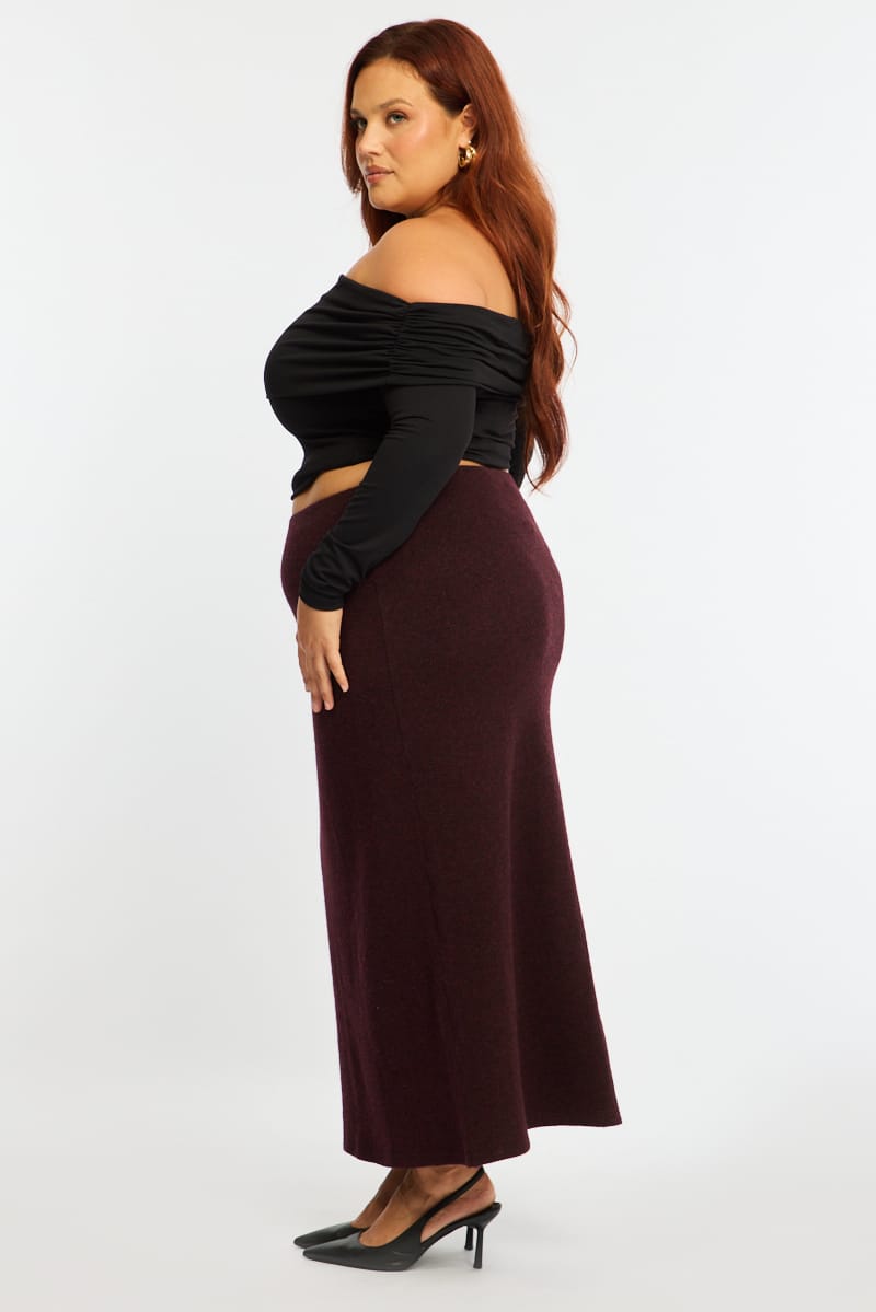 Red Soft Touch Maxi Skirt for YouandAll Fashion