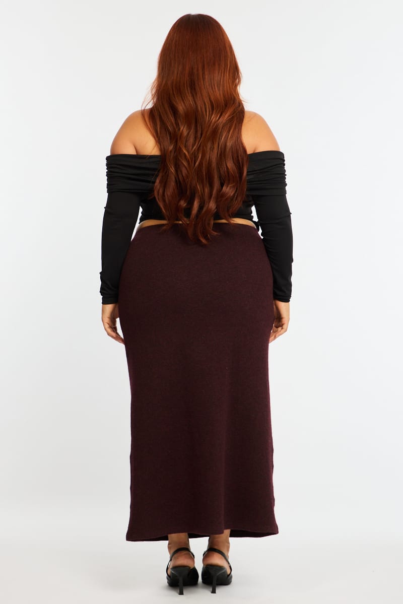Red Soft Touch Maxi Skirt for YouandAll Fashion