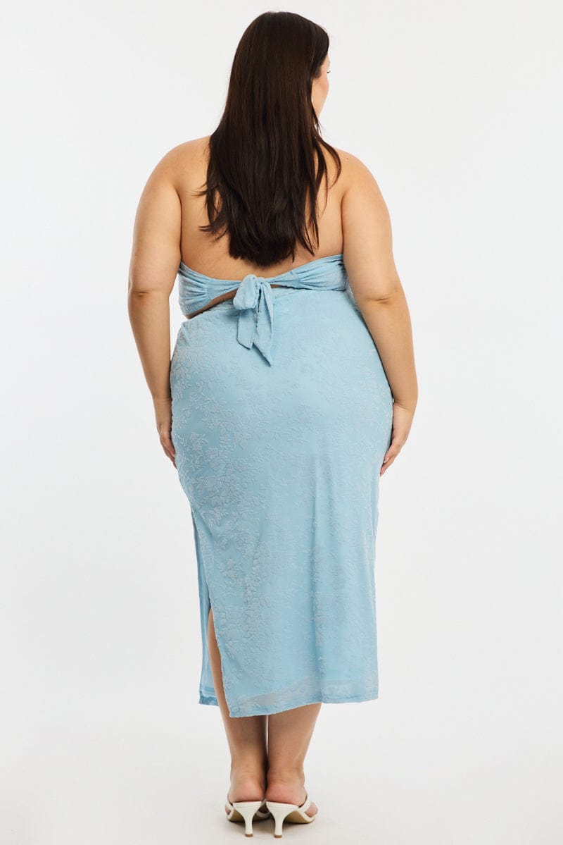 Blue Mesh Midi Skirt for YouandAll Fashion