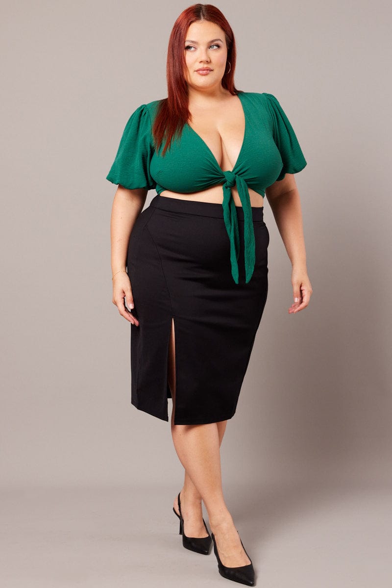 Style Plus Size Model Pencil Skirts Fashion Green Pencil Skirt Xxl