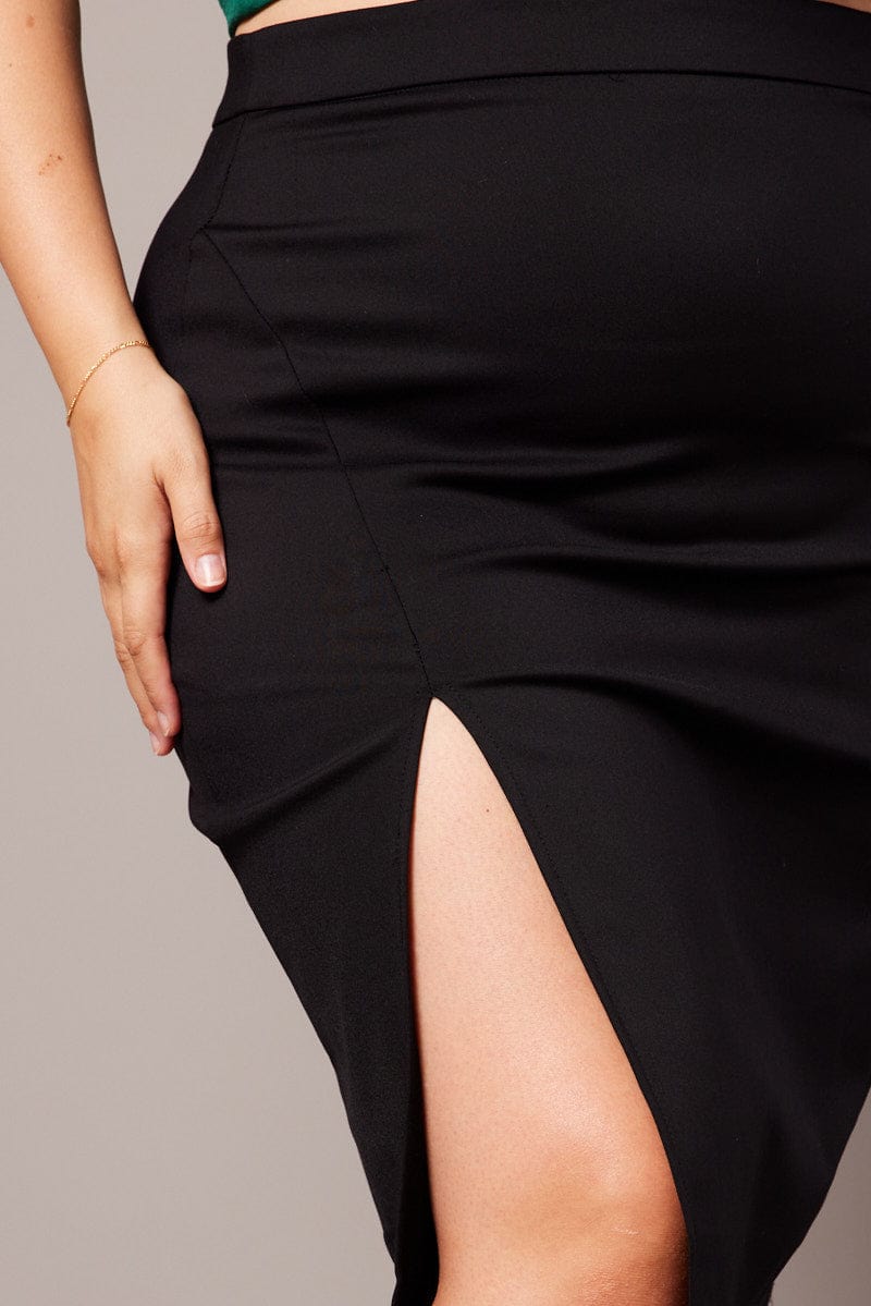 Black Split Pencil Skirt for YouandAll Fashion