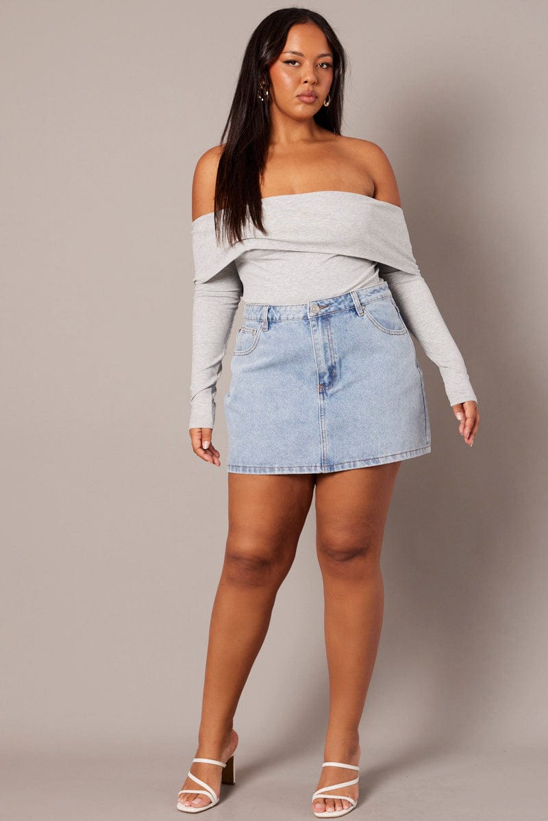 Denim Denim A-Line Mini Skirt for YouandAll Fashion