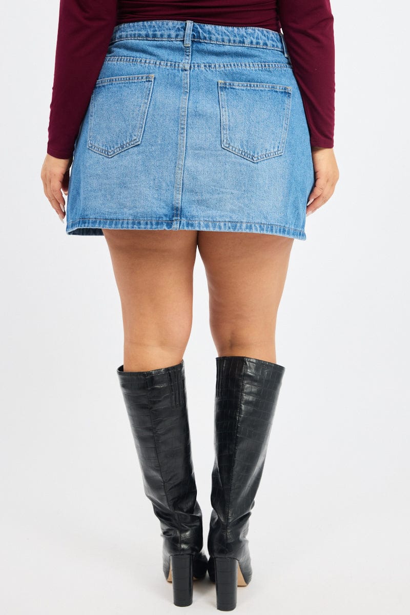 Denim Studded Mini Skirt for YouandAll Fashion