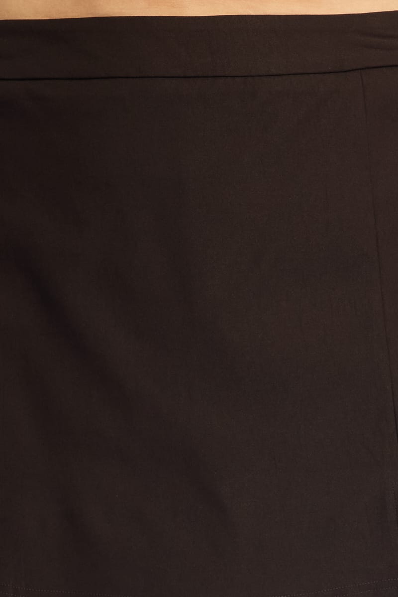 Brown Mini Skirt Split for YouandAll Fashion