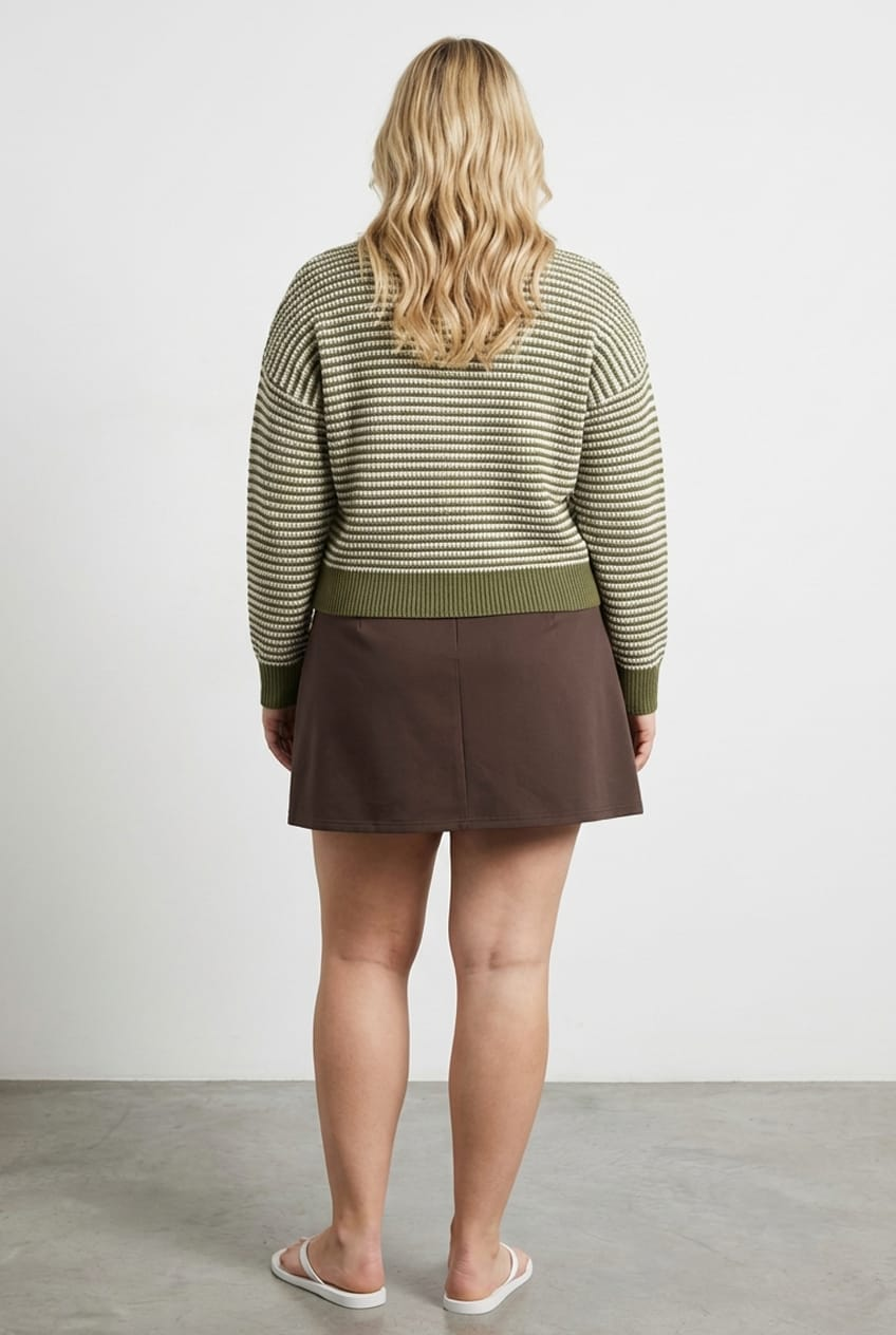 Brown Soft Touch Mini Skirt Slit for YouandAll Fashion