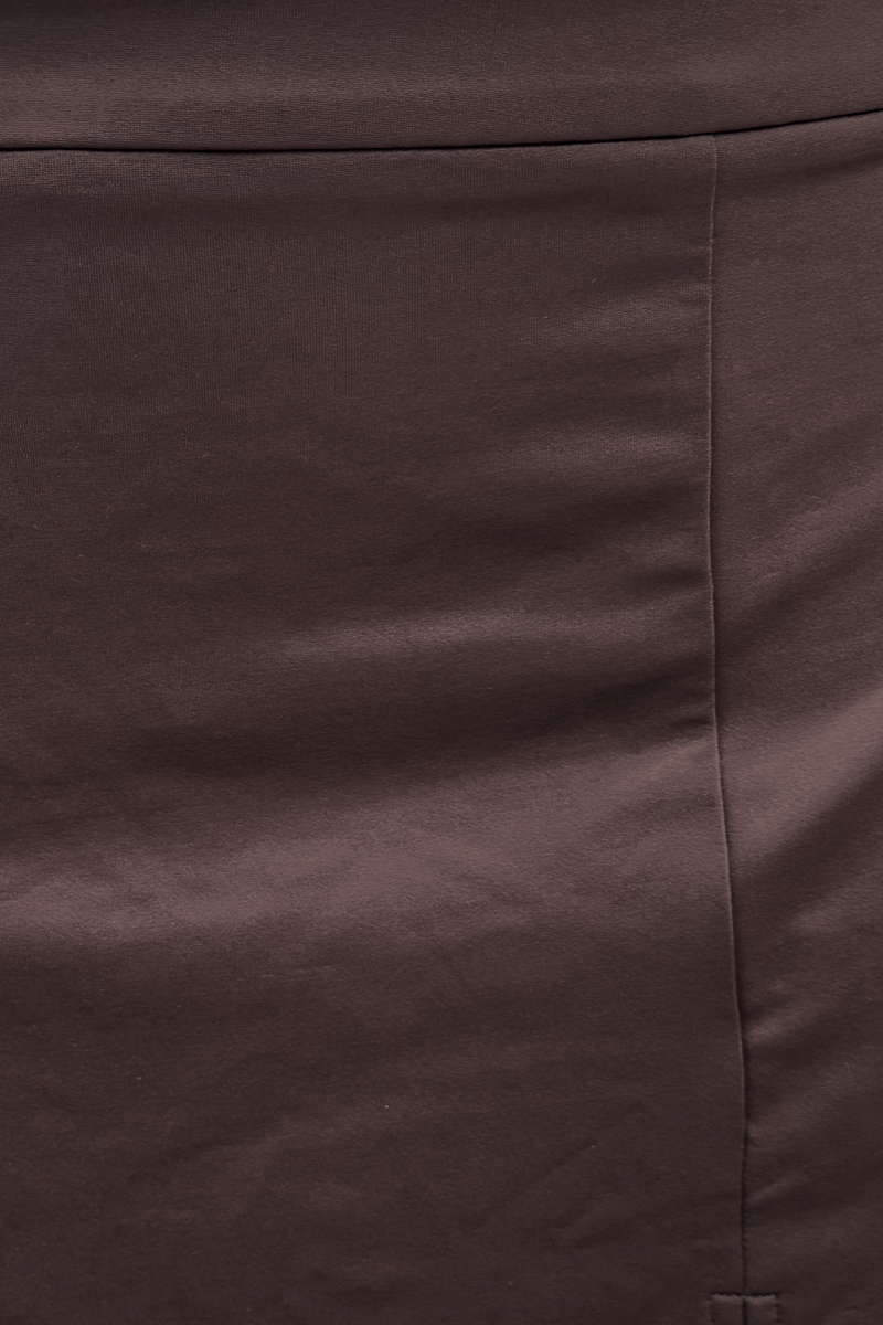 Brown Soft Touch Mini Skirt Slit for YouandAll Fashion