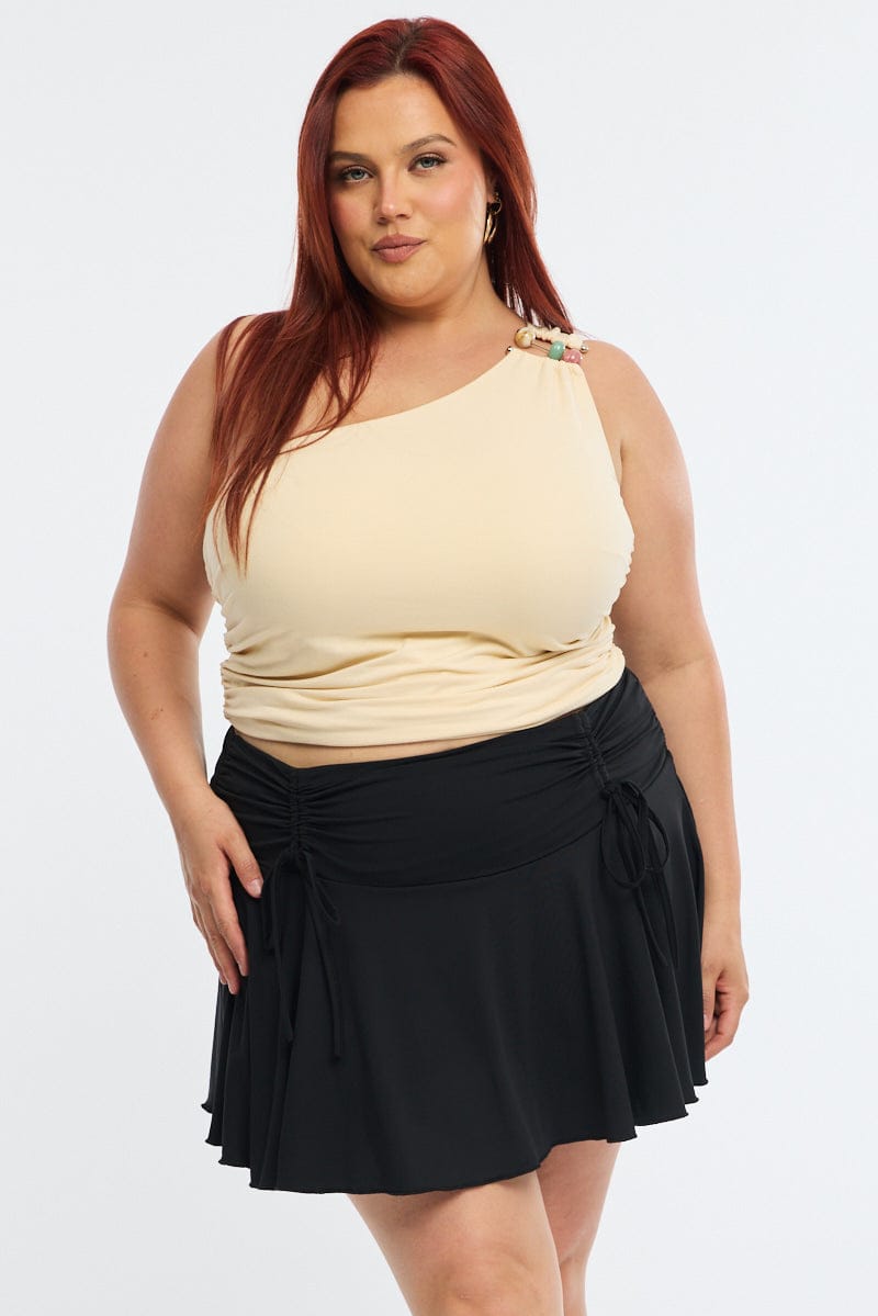 Black Mini Ruffle Skirt Jersey for YouandAll Fashion