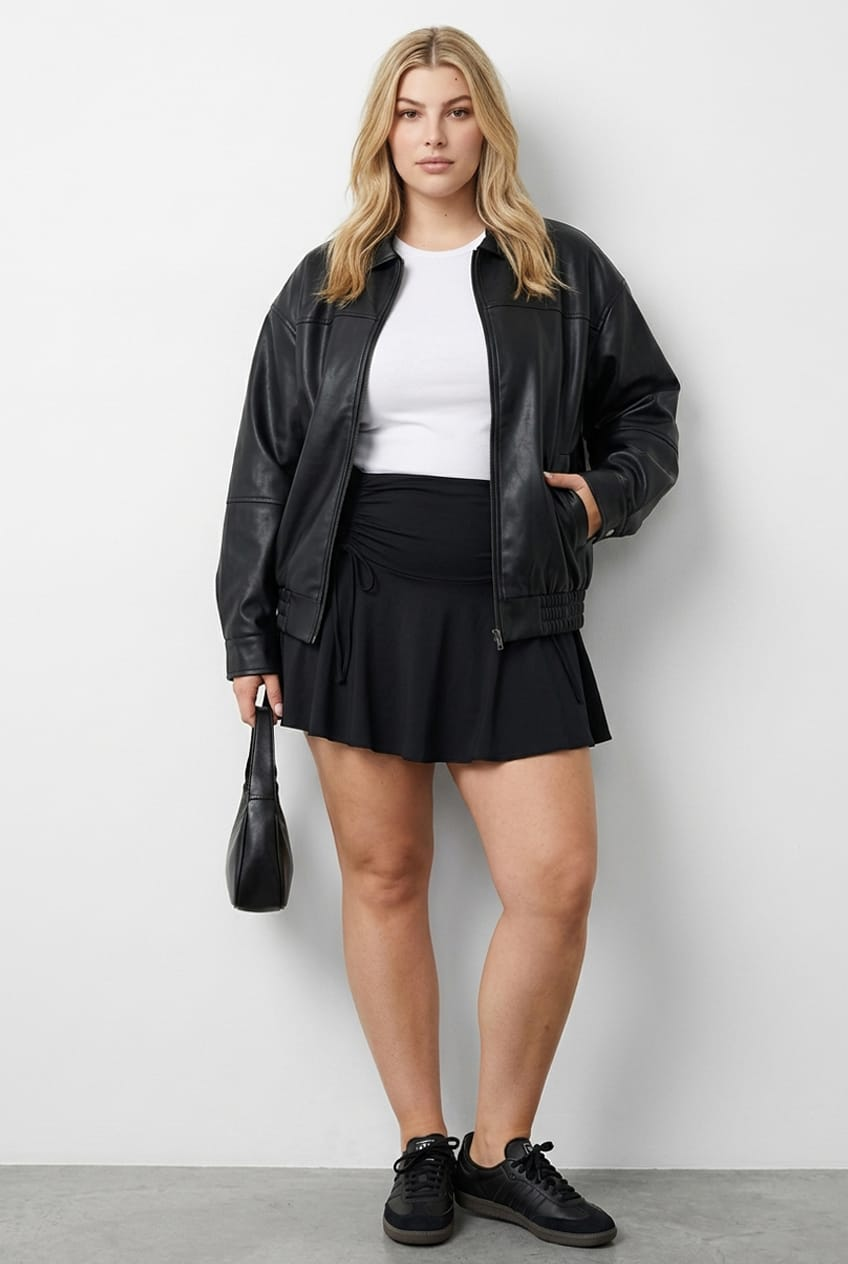 Black Mini Ruffle Skirt Jersey for YouandAll Fashion