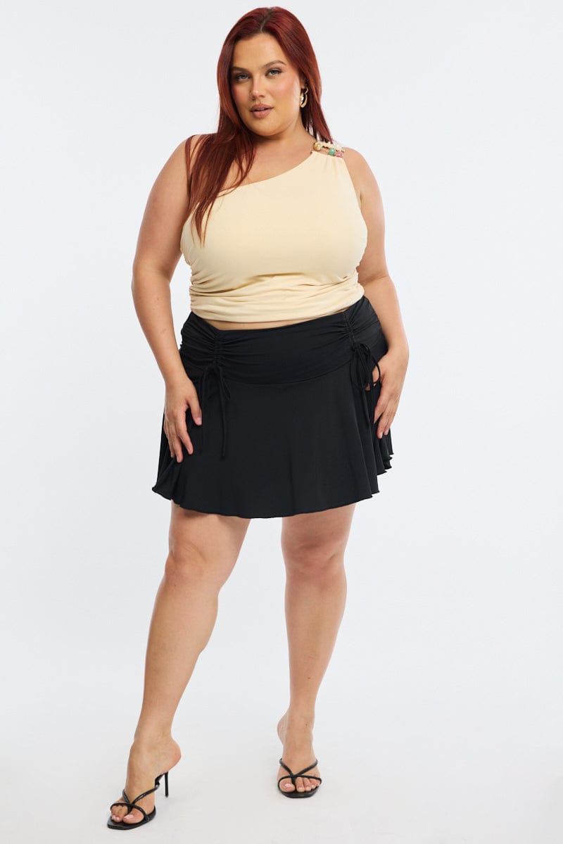 Black Mini Ruffle Skirt Jersey for YouandAll Fashion