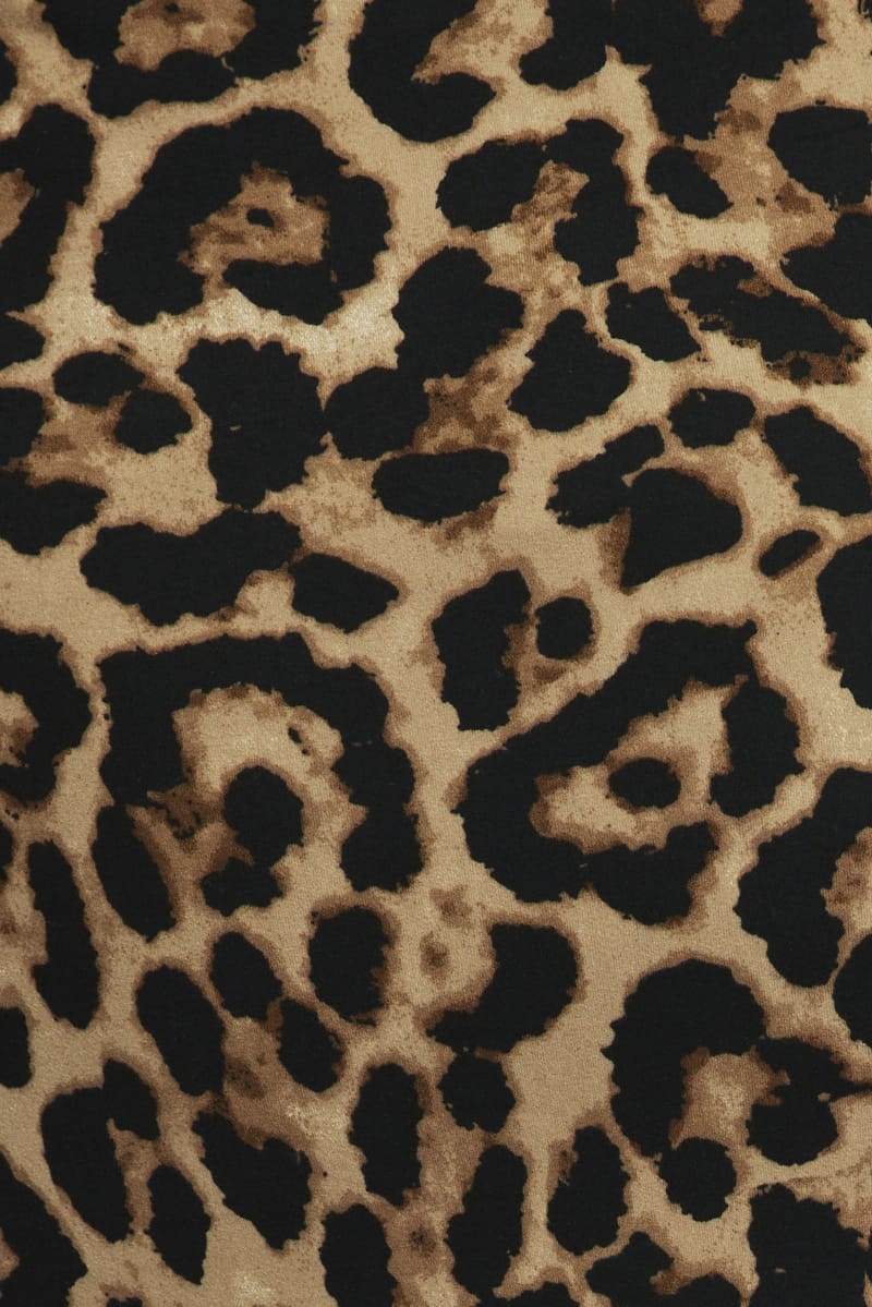 Brown Animal Print Jersey Split Leopard Mini Skirt for YouandAll Fashion