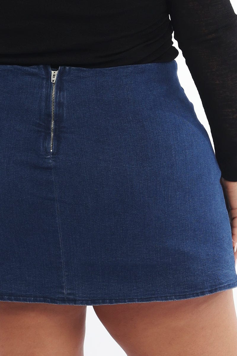 Denim Stretch Denim Skorts Skirt for YouandAll Fashion