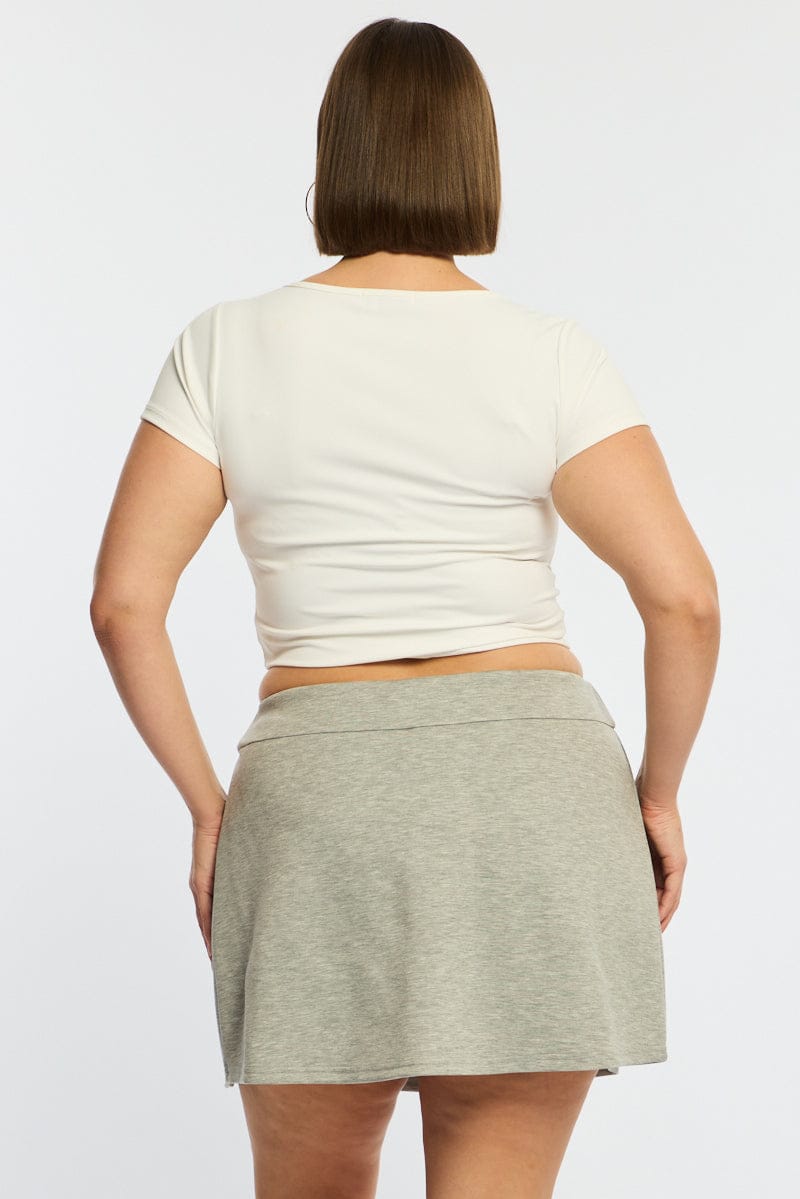 Grey Mini Skort With Slit for YouandAll Fashion