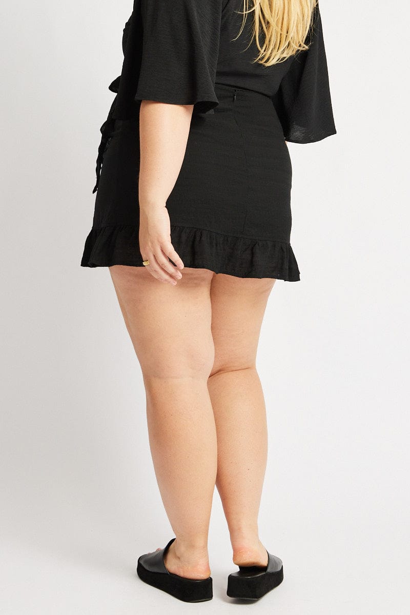 Frill hem wrap mini skirt hotsell