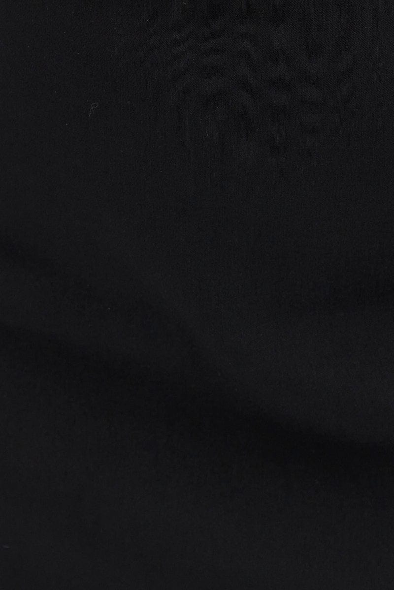 Black Midi Skirt Tailored Work Pencil With Attached Belt for YouandAll Fashion