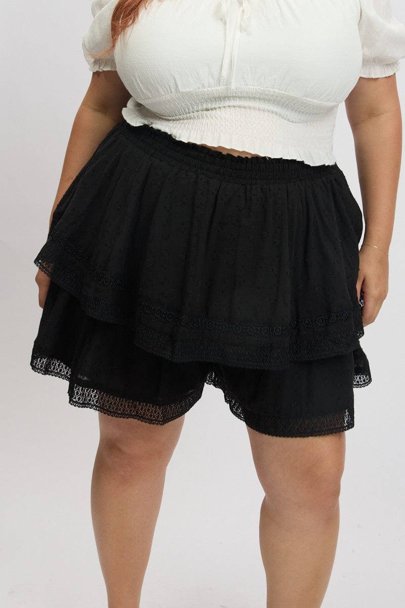 Black Mini Skirt Tiered for YouandAll Fashion