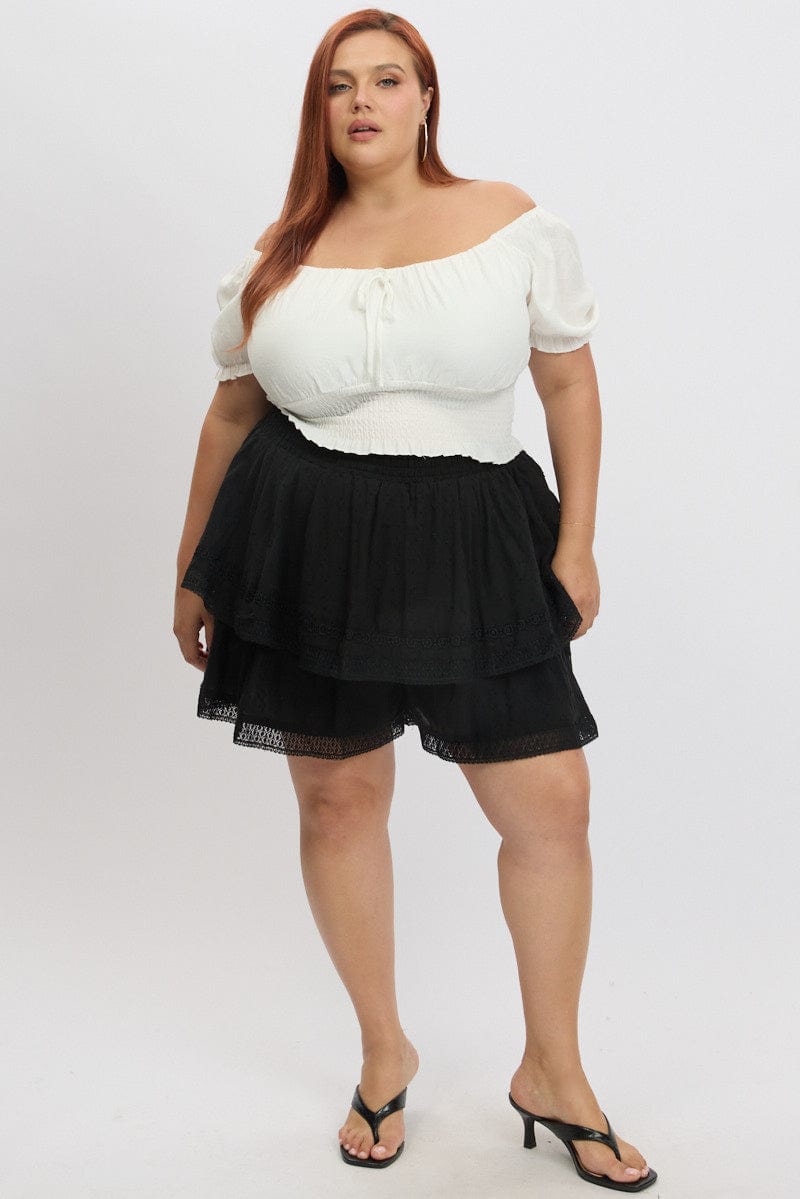 Black Mini Skirt Tiered for YouandAll Fashion