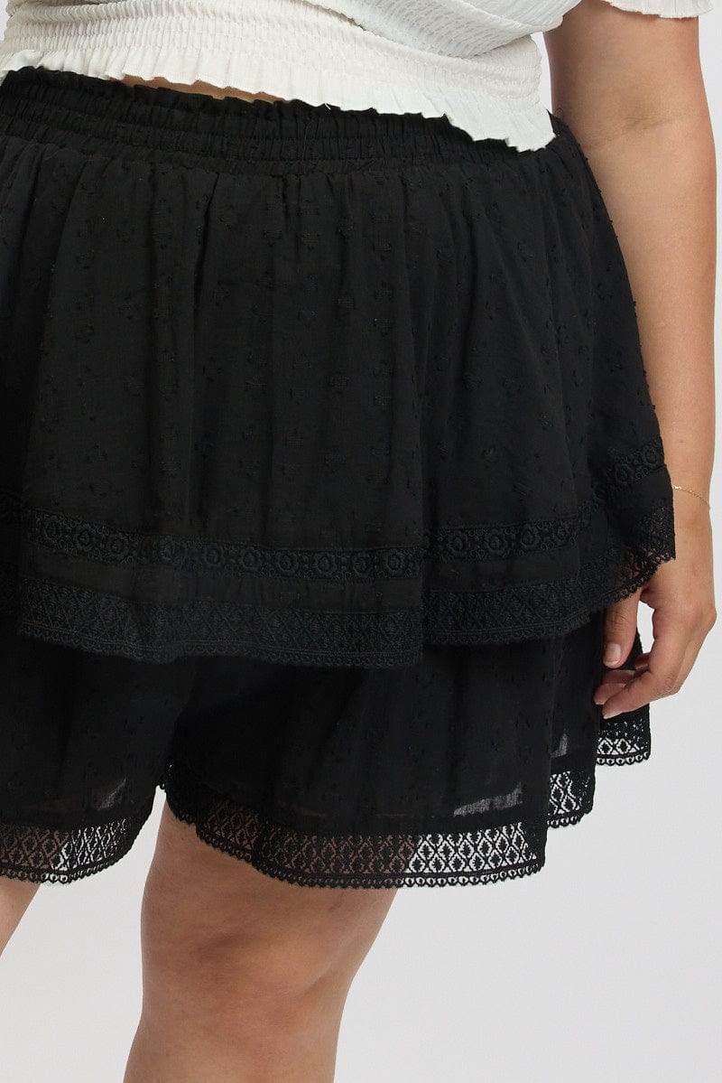 Black Mini Skirt Tiered for YouandAll Fashion