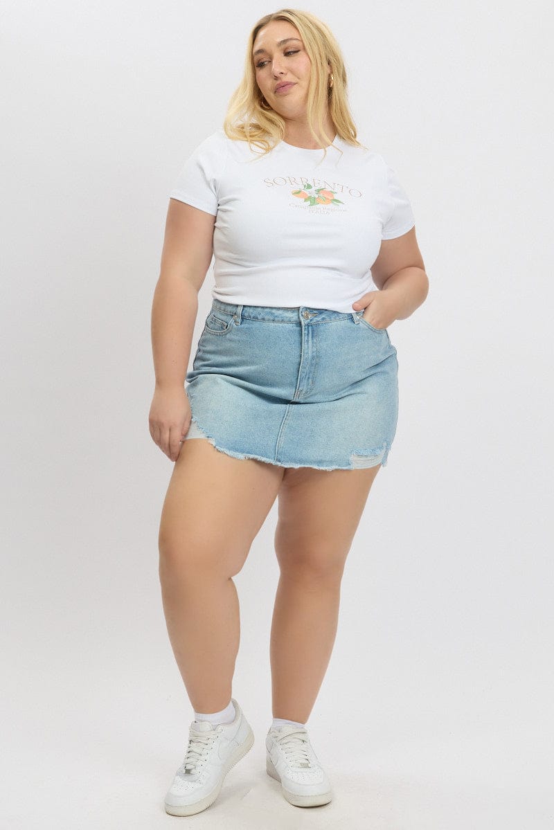 Jean mini skirt plus size hotsell