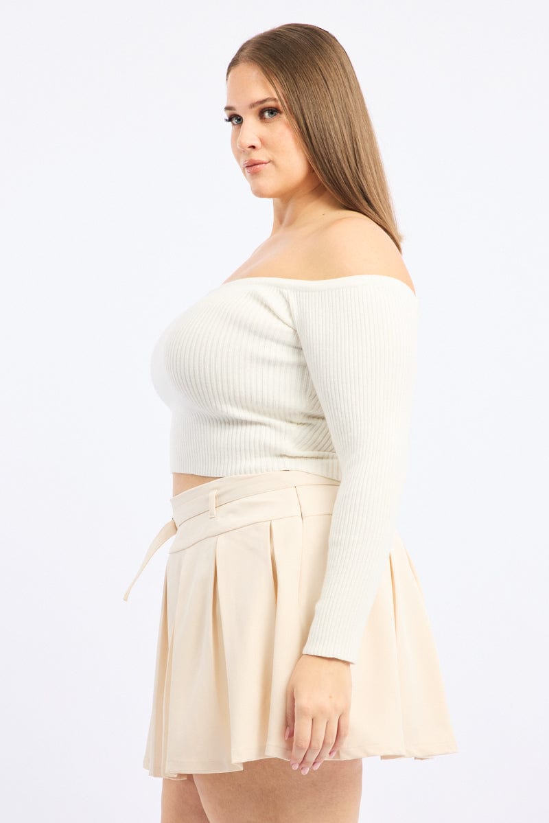 White Pleated Mini Skirt for YouandAll Fashion