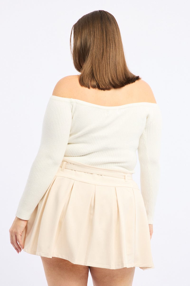 White Pleated Mini Skirt for YouandAll Fashion