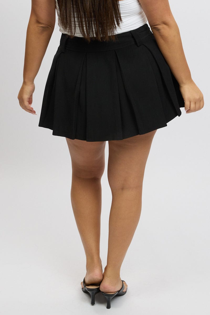 Black Pleated Mini Tennis Skirt for YouandAll Fashion