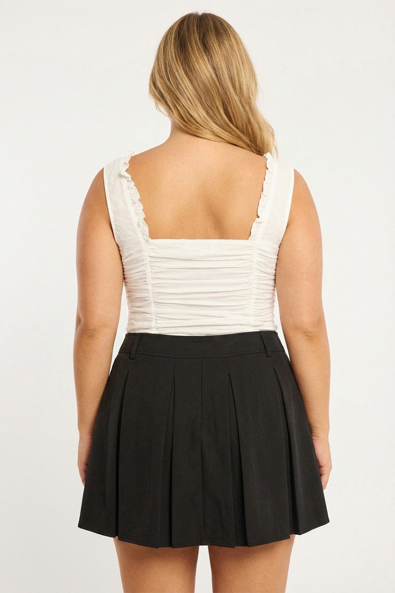 Black Pleated Mini Skirt for YouandAll Fashion