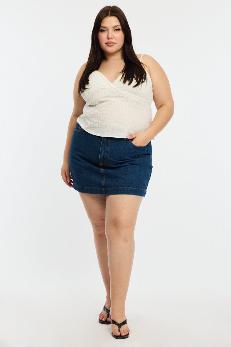Denim Mini Skirt A-line for YouandAll Fashion