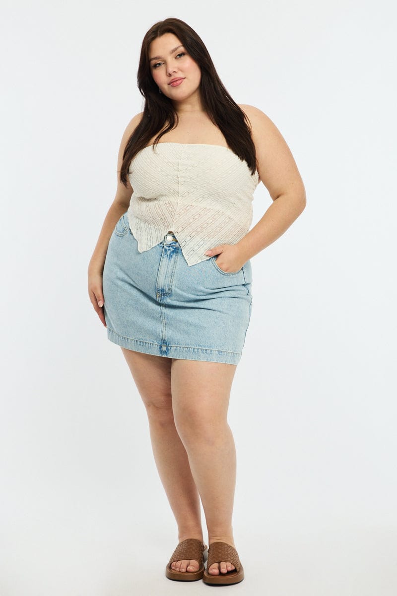 Denim Mini Skirt A-line for YouandAll Fashion
