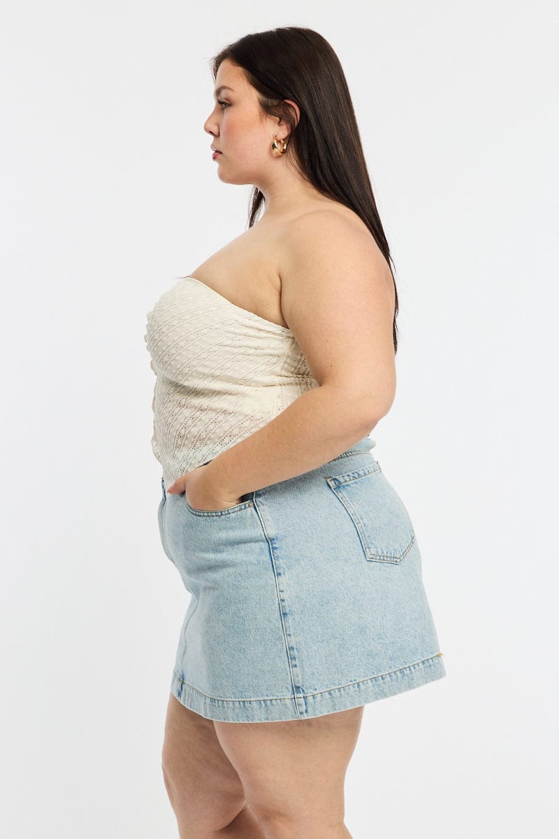 Denim Mini Skirt A-line for YouandAll Fashion