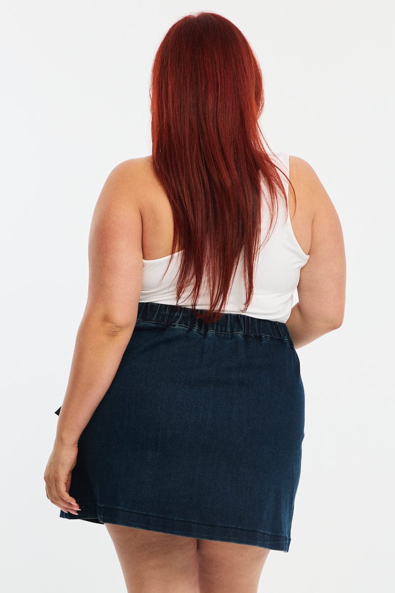 Denim Denim Skort Tie Front for YouandAll Fashion