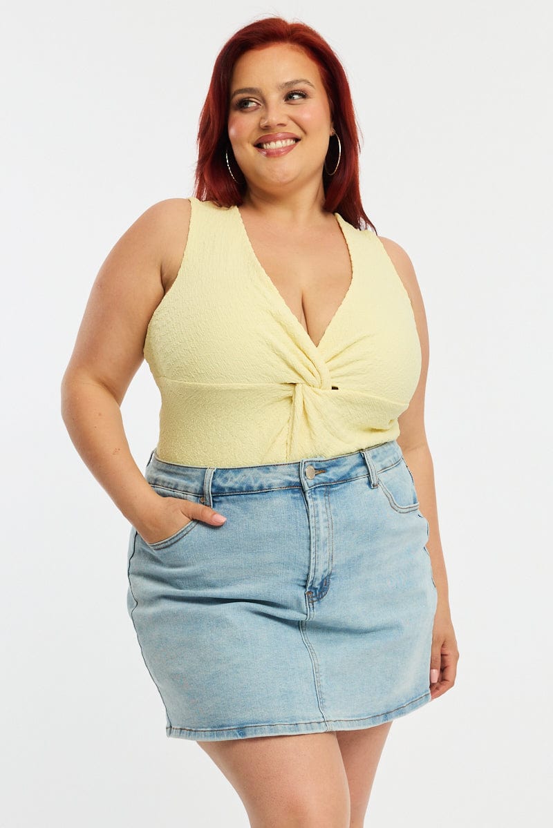 Denim Mini Skort Stretch Denim for YouandAll Fashion