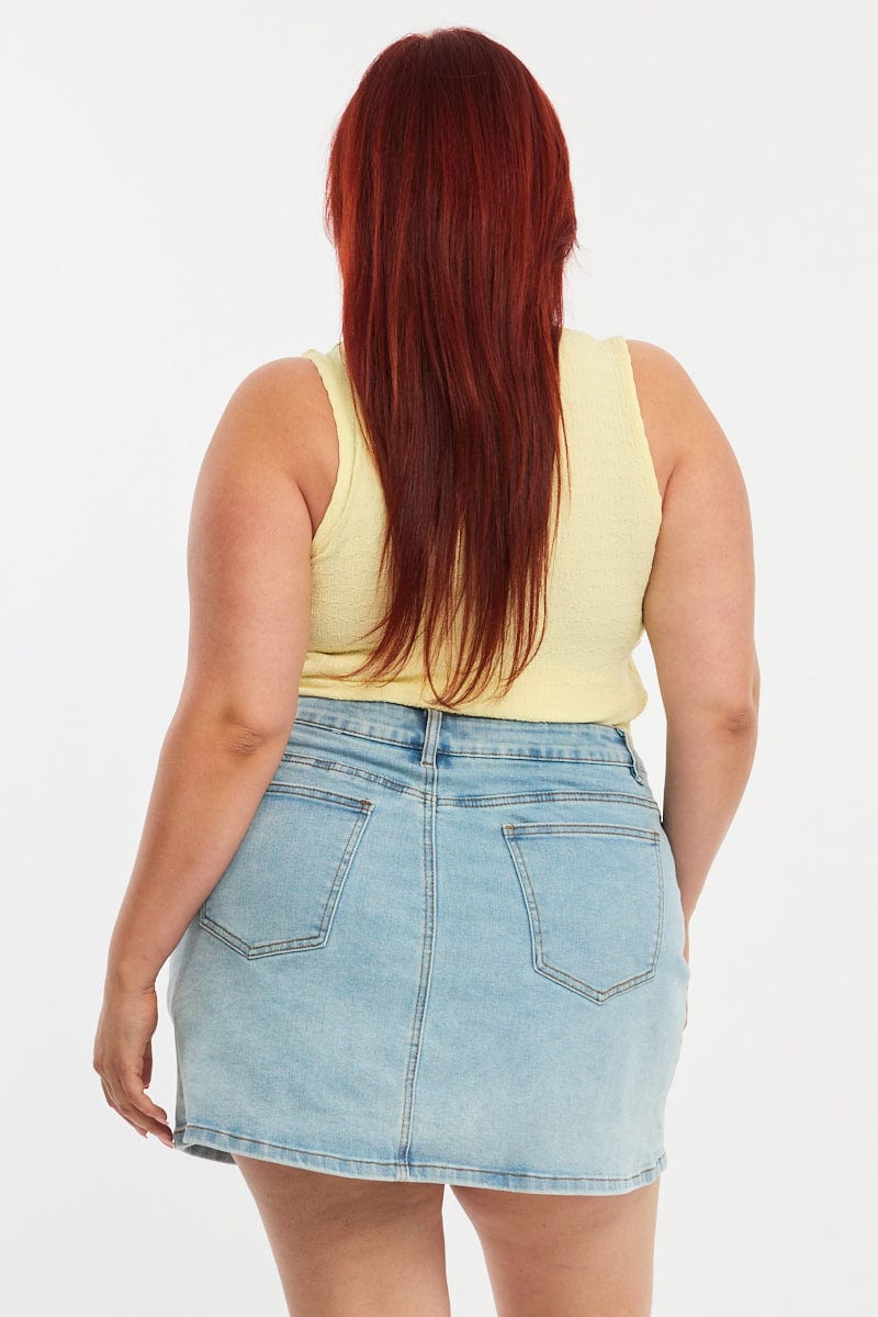 Denim Mini Skort Stretch Denim for YouandAll Fashion