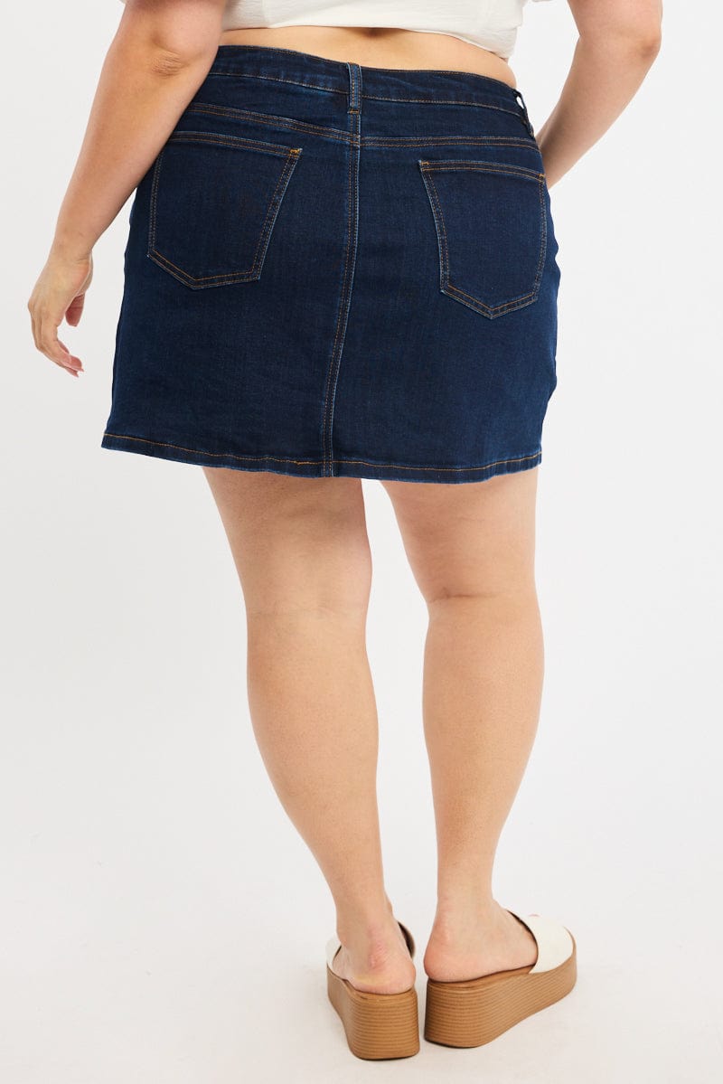 Denim Mini Skort Stretch Denim for YouandAll Fashion