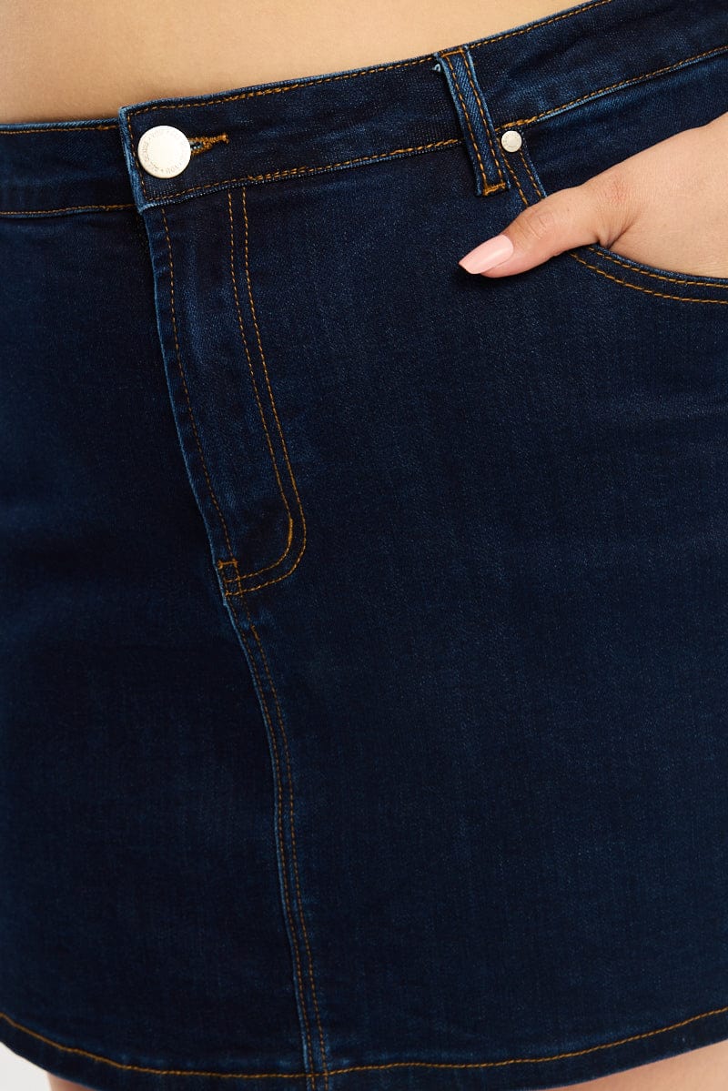 Denim Mini Skort Stretch Denim for YouandAll Fashion