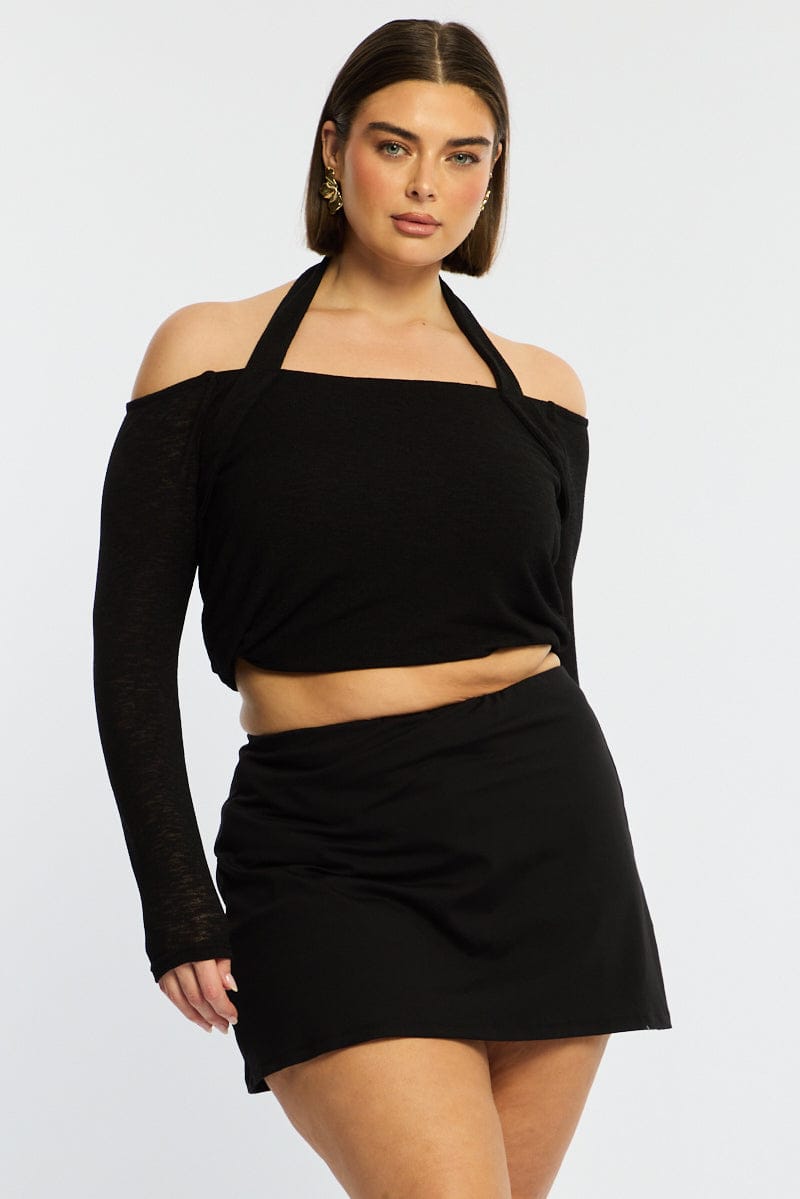 Black Aline Mini Skort for YouandAll Fashion