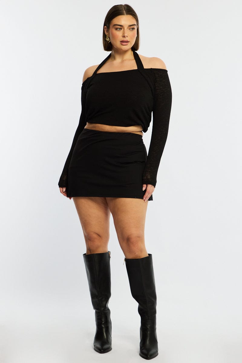 Black Aline Mini Skort for YouandAll Fashion