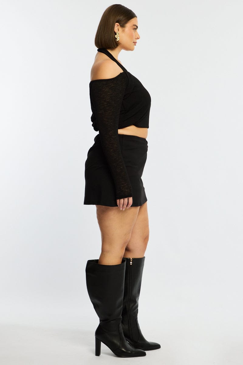 Black Aline Mini Skort for YouandAll Fashion