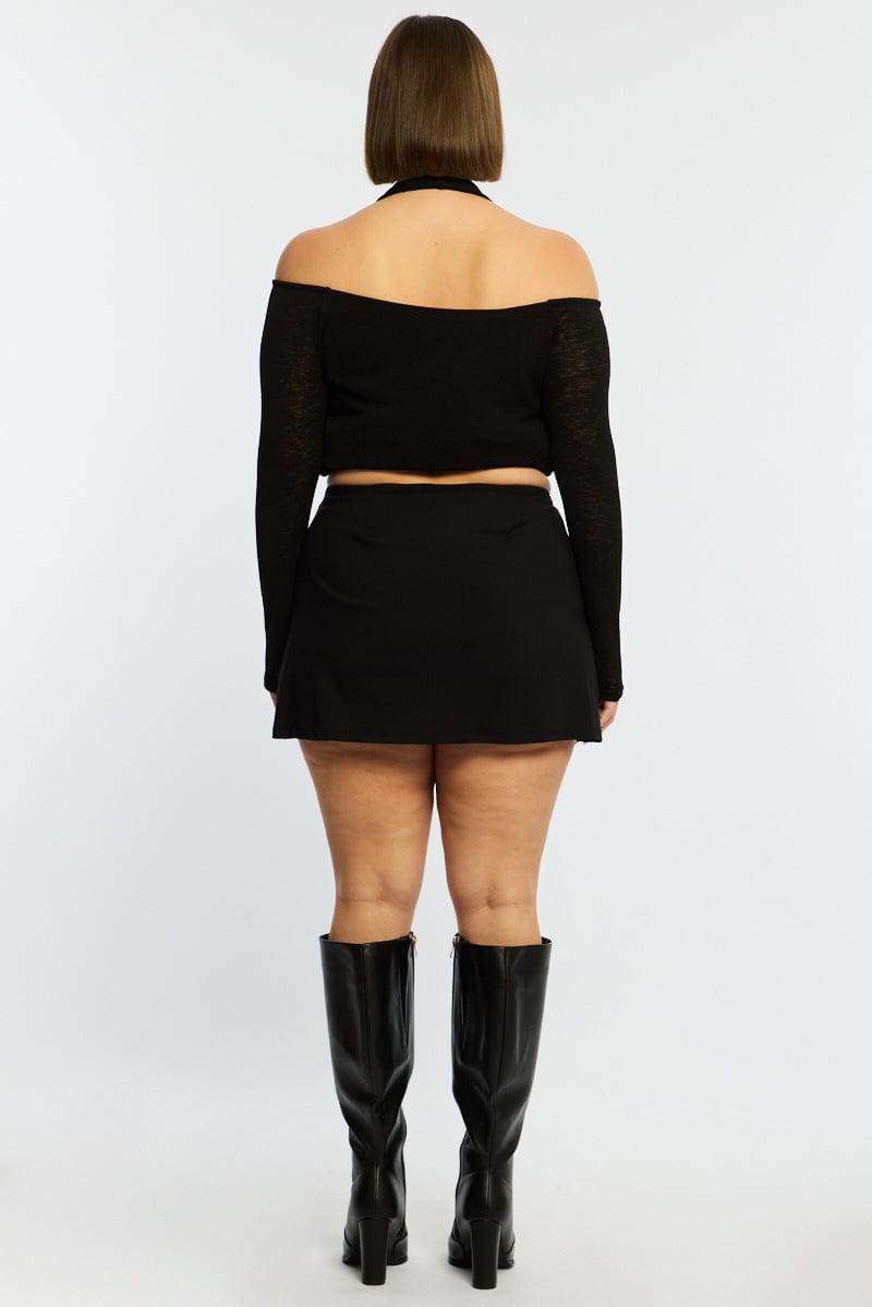 Black Aline Mini Skort for YouandAll Fashion