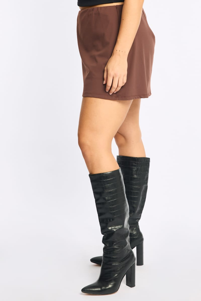 Brown Aline Mini Skort for YouandAll Fashion