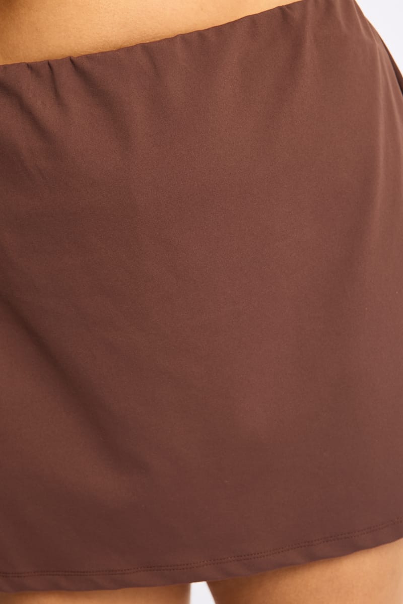 Brown Aline Mini Skort for YouandAll Fashion