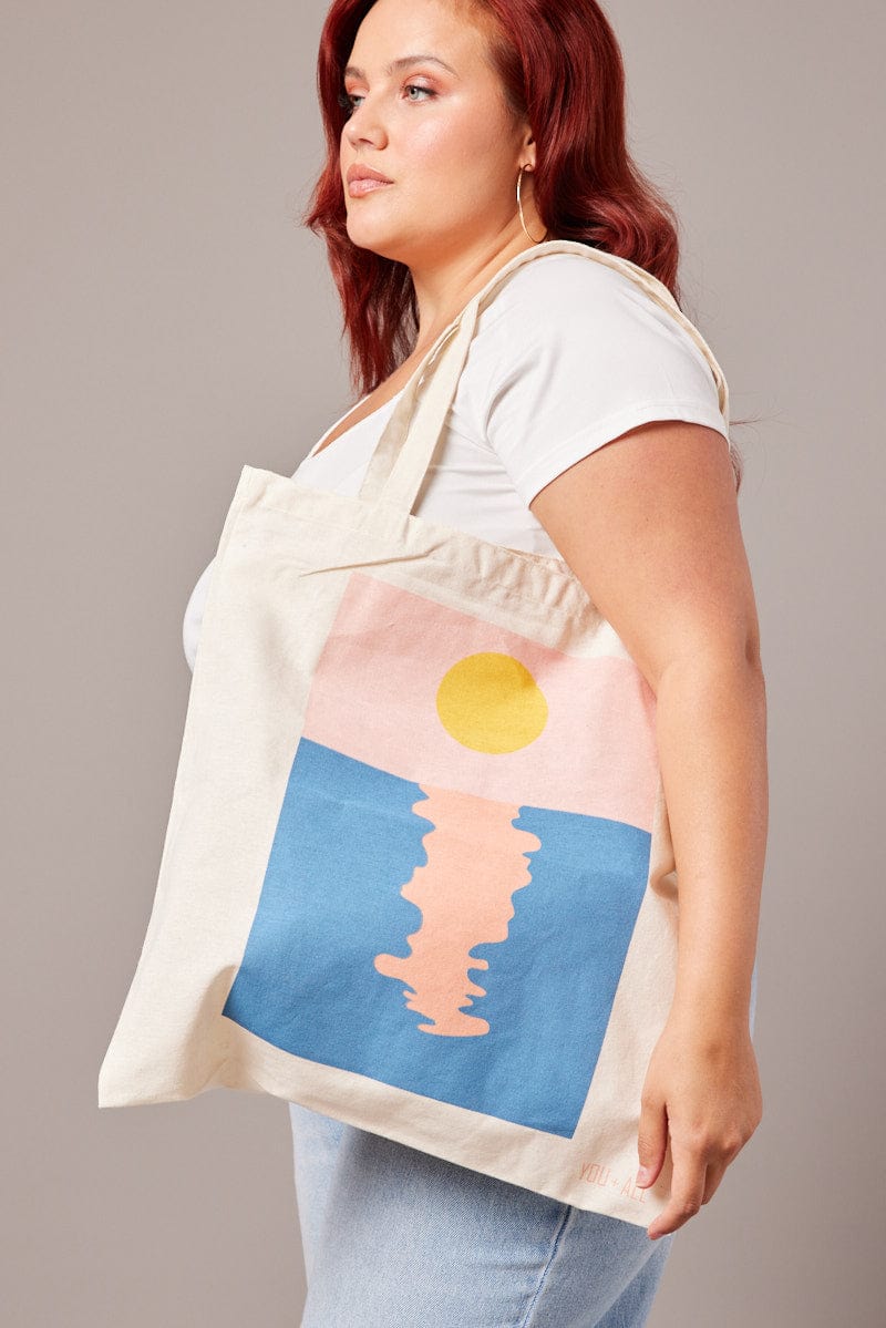 Multi Print Tote Bag Printed Sunset Lover for YouandAll Fashion